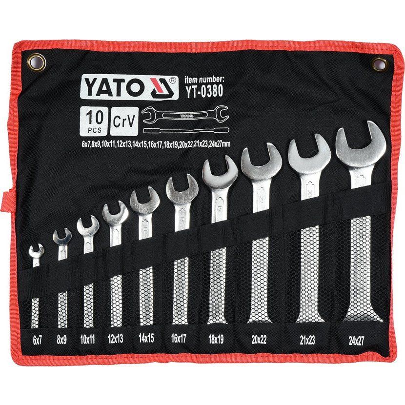 Sada klíčů plochých 10 ks 6 - 27 mm Yato YT-0380